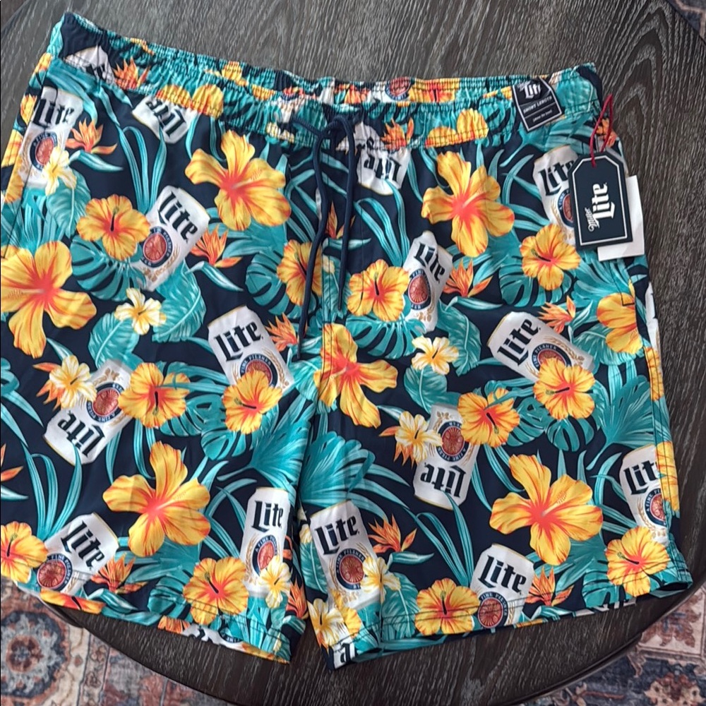 Miller Lite - Men's Athletic Shorts - Black and Yellow by Lite